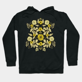 Yellow, Cream and Black Floral Hoodie